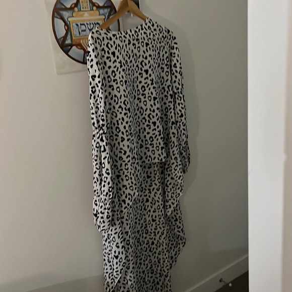 Dress /shirt/tunic statement party piece M-L black white snow leopard :) - Picture 3 of 8